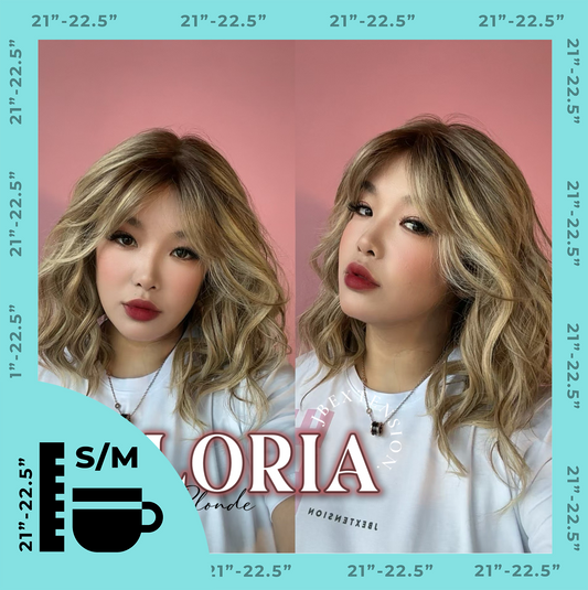 [PRE-ORDER] JBEXTENSION 14 Inches Curly Mix Blonde Wig with Bangs Pre-Cut T Part Snowflake Lace Frontlace Glueless Wig GLORIA MIX BLONDE Alexwigs