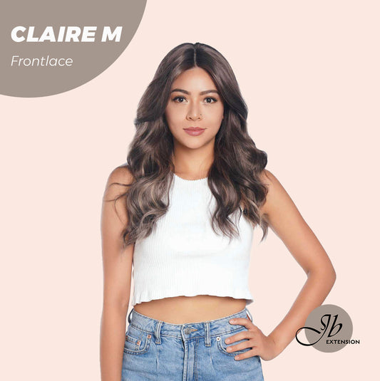 JBEXTENSION 22 Inches Body Wave Brown With Highlight Pre-Cut Frontlace Glueless Wig CLAIRE LACE M Alexwigs