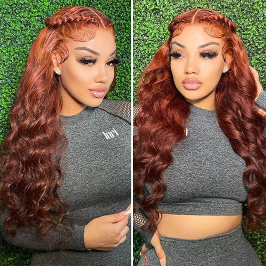 #33 Reddish Brown Color Upgrade 8*5 Pre Cut HD Lace Closure Wigs Glueless Ready & Go Wig Alexwigs