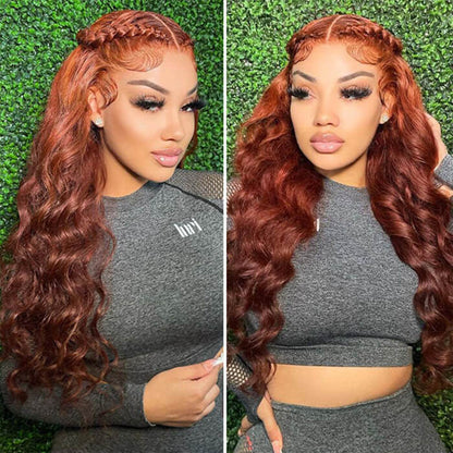 #33 Reddish Brown Color Upgrade 8*5 Pre Cut HD Lace Closure Wigs Glueless Ready & Go Wig Alexwigs