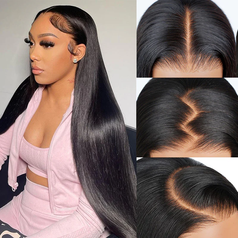 13x4 HD Lace Frontal Wig 100% Human Hair Wigs With Invisible Bleached Small Knots Hermosa Affordable Long Hair 180% Alexwigs