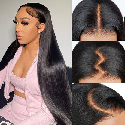 13x4 HD Lace Frontal Wig 100% Human Hair Wigs With Invisible Bleached Small Knots Hermosa Affordable Long Hair 180% Alexwigs