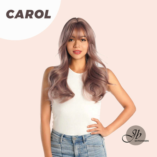 JBEXTENSION 22 Inches Smoke Pink Curly Wig With Bangs CAROL Alexwigs