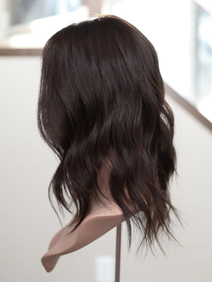 18" 9x9 Dark Brown Silk Top Topper (FINAL SALE) Alexwigs