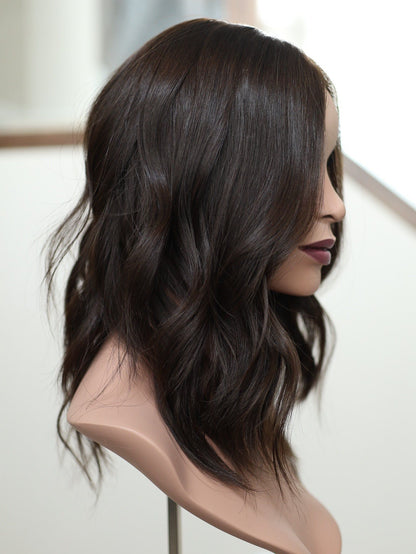 18" 9x9 Dark Brown Silk Top Topper (FINAL SALE) Alexwigs