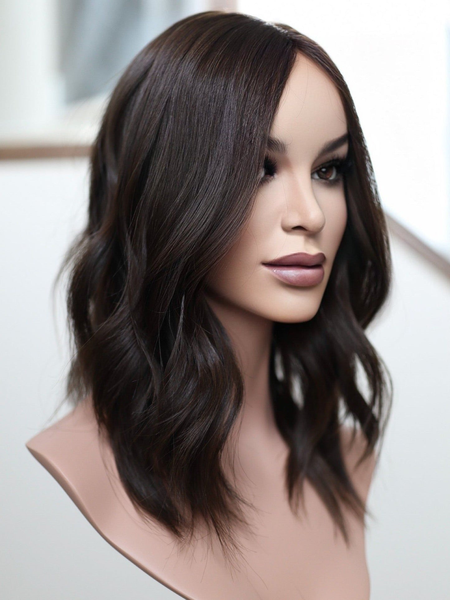 18" 9x9 Dark Brown Silk Top Topper (FINAL SALE) Alexwigs