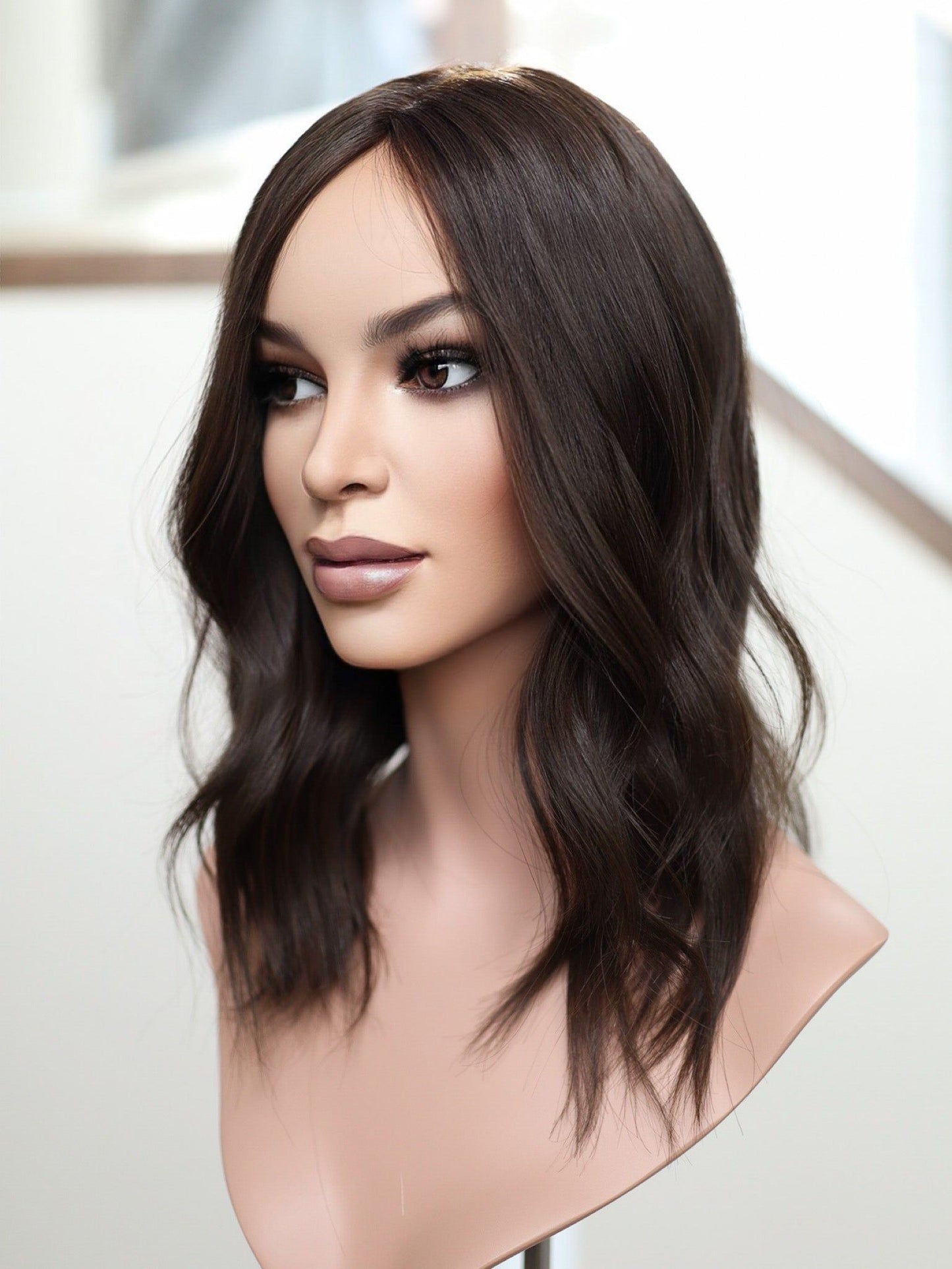 18" 9x9 Dark Brown Silk Top Topper (FINAL SALE) Alexwigs