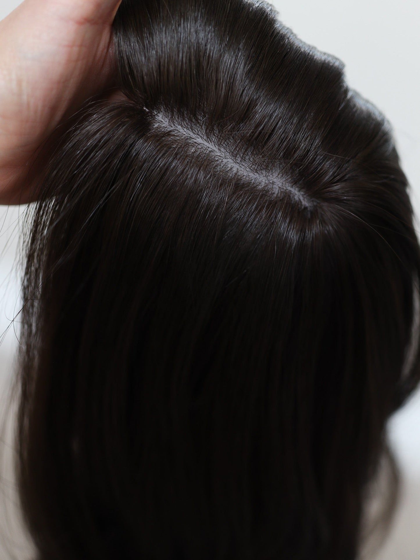 18" 9x9 Dark Brown Silk Top Topper (FINAL SALE) Alexwigs