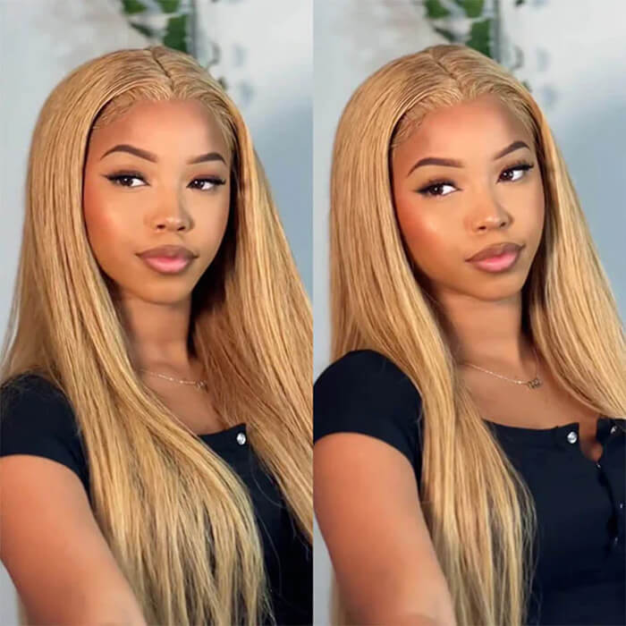 #27 Honey Blonde Straight/Body Wave Upgrade 8x5 Pre Cut HD Lace Ready & Go Glueless Human Hair Wigs Alexwigs