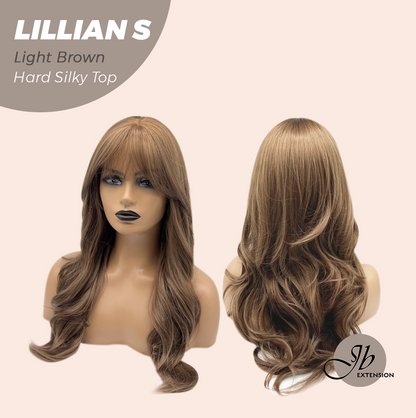 JBEXTENSION 22 Inches Scalpiana Light Brown Curly 3.5X4 Hard Silky Top Natural Scalp Effect Wig LILLIAN S LIGHT BROWN Alexwigs