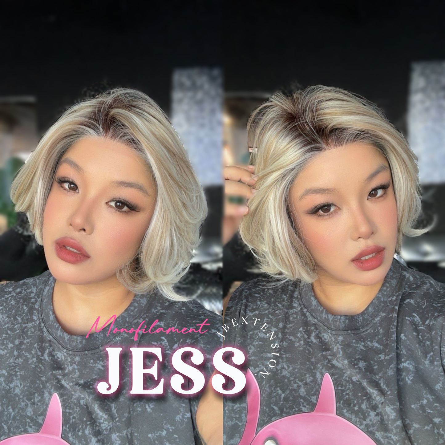 [PRE-ORDER] JBEXTENSION JESS MONO Monofilament Handmade Wig 6X5 Full Monofilament Hand Tied Top Wig 10 Inches Blonde Mono Lace Wig With Anti-slip Silicone Strips Glueless Wig JESS MONO【BENDY EAR TABS】 Alexwigs