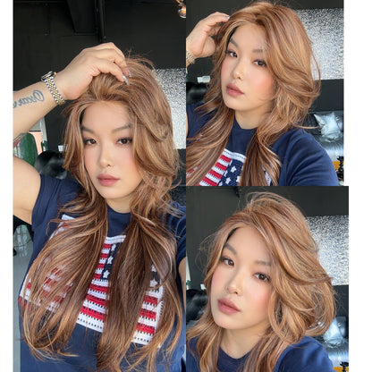 [PRE-ORDER] HOT OF SEASON - KACEY MONO Monofilament Handmade Wig 6X5 Full Monofilament Hand Tied Top Wig 27 Inches Copper Mono Lace Wig With Anti-slip Silicone Strips Glueless Wig KACEY MONO【BENDY EAR TABS】 Alexwigs