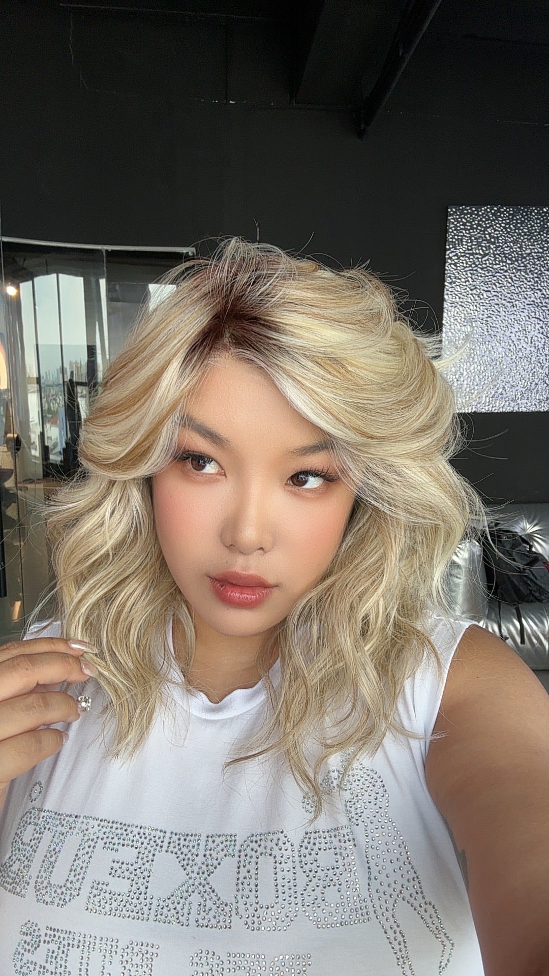 [PRE-ORDER] JBEXTENSION 16 Inches Mix Blonde Curly Pre-Cut Side Part Snowflake Lace Frontlace Glueless Wig JESSICA【BENDY EAR TABS】 Alexwigs