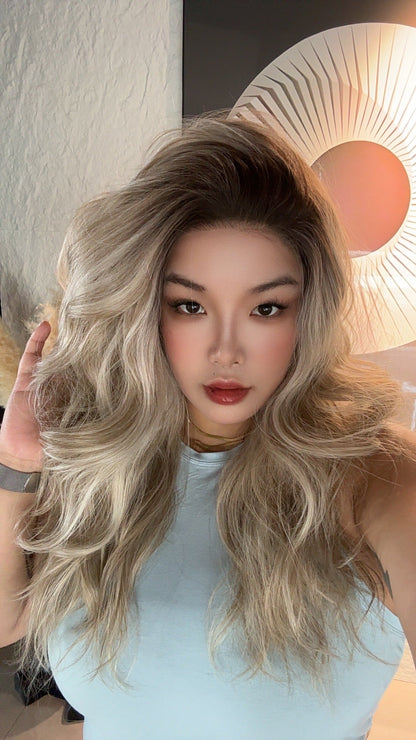 JBEXTENSION 22 Inches Long Bali Blonde Pre-Cut Snowflake Lace Frontlace Glueless Wig TERESA LONG BALI BLONDE【PERMATEASE】【BENDY EAR TABS】 Alexwigs