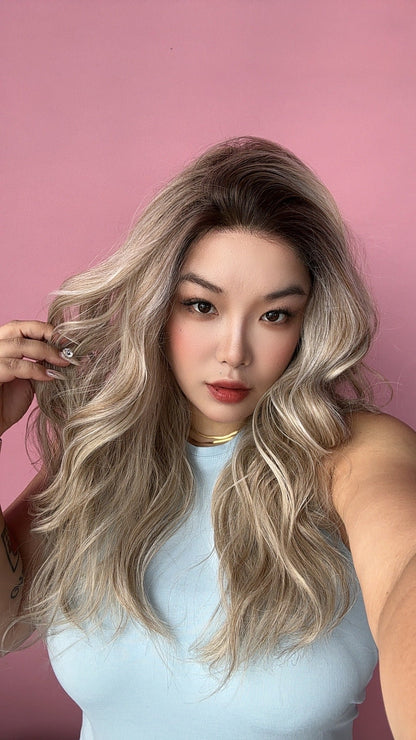 JBEXTENSION 22 Inches Long Bali Blonde Pre-Cut Snowflake Lace Frontlace Glueless Wig TERESA LONG BALI BLONDE【PERMATEASE】【BENDY EAR TABS】 Alexwigs