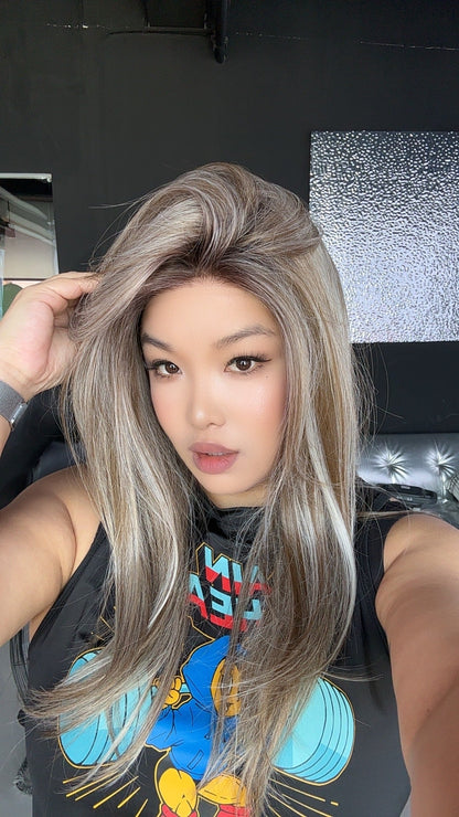 JBEXTENSION 22 Inches Venice Blonde Pre-Cut Snowflake Lace Frontlace Glueless Wig KEL VENICE BLONDE【PERMATEASE】【BENDY EAR TABS】- M/L Alexwigs