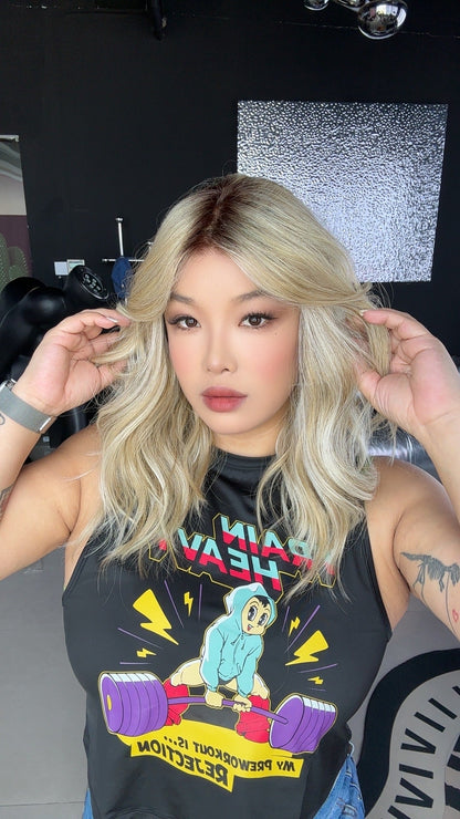 [PRE-ORDER] JBEXTENSION TERESA MONO 16INCH Monofilament Handmade Wig 6X5 Full Monofilament Hand Tied Top Wig 16 Inches Mix Blonde Curly Mono Lace Wig With Anti-slip Silicone Strips Glueless Wig TERESA MONO - 16Inch【BENDY EAR TABS】 Alexwigs