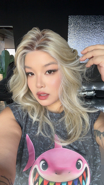 [PRE-ORDER] JBEXTENSION APRIL MONO Monofilament Handmade Wig 6X5 Full Monofilament Hand Tied Top Wig 18 Inches Mix Blonde Mono Lace Wig With Anti-slip Silicone Strips Glueless Wig APRIL MONO MIX BLONDE【BENDY EAR TABS】 Alexwigs