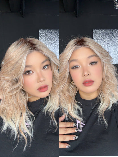 [PRE-ORDER] JBEXTENSION BELLA MONO Monofilament Handmade Wig 6X5 Full Monofilament Hand Tied Top Wig 15 Inches Peach Blonde Mono Lace Wig With Anti-slip Silicone Strips Glueless Wig BELLA MONO【BENDY EAR TABS】 Alexwigs