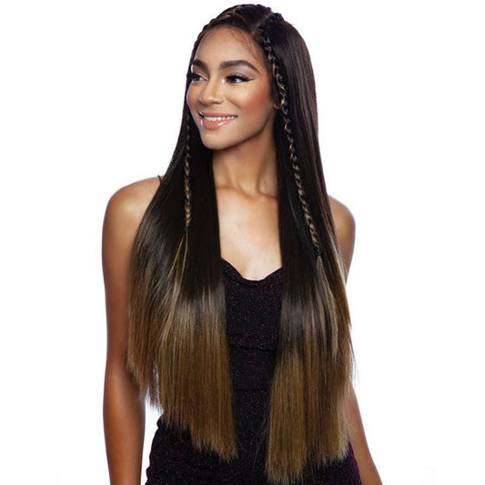 Mane Concept Synthetic Red Carpet Braided Lace Front Wig - RCTB203 MINI DINO BRAID TOP KNOT Alexwigs