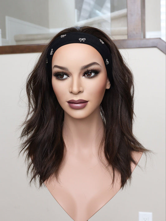 20" Dark Brown Bandfall Active Wig (S) Alexwigs