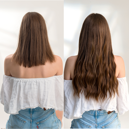 20" Hair Extensions Clip-in Body Wave 160g PURE COLOUR Alexwigs