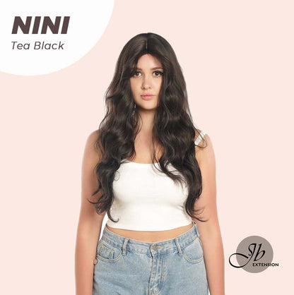 JBEXTENSION 24 Inches Tea Black Darkest Brown Body Wave Wig With Cute Bangs NINI TEA BLACK Alexwigs