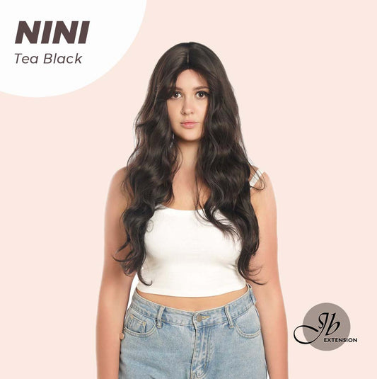 JBEXTENSION 24 Inches Tea Black Darkest Brown Body Wave Wig With Cute Bangs NINI TEA BLACK Alexwigs