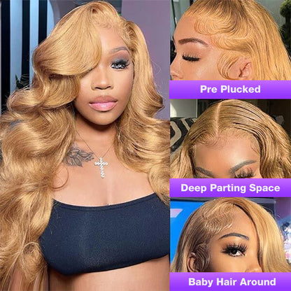 #27 Colored Lace Front Wigs For Women 13*4 HD Lace Straight & Body Wave Human Hair Wigs Alexwigs