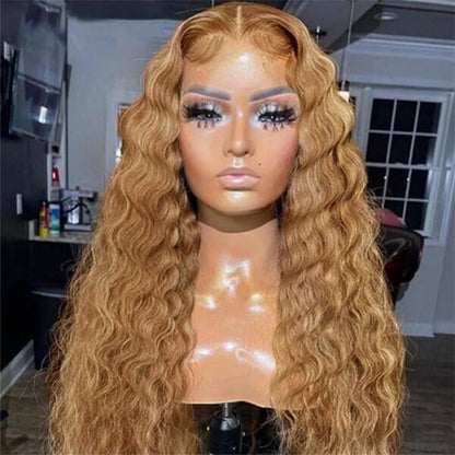 #27 Loose Deep Wave Honey Blonde Lace Front Wig Brazilian 13×4 13x6 Frontal HD Lace Wig Alexwigs