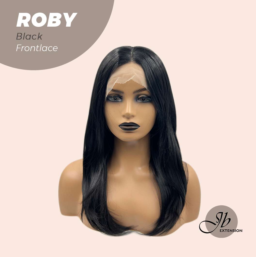 JBEXTENSION 22 Inches Jet Black Medium Length Women Frontlace Glueless Wig ROBY BLACK Alexwigs