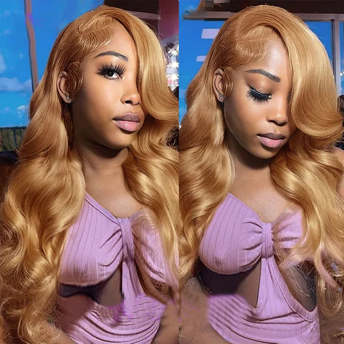#27 Honey Blonde Straight/Body Wave Upgrade 8x5 Pre Cut HD Lace Ready & Go Glueless Human Hair Wigs Alexwigs