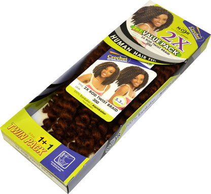 Janet Collection Noir Crochet Braid 2X ROD TWIST BRAID (2in1 Value Pack) Alexwigs