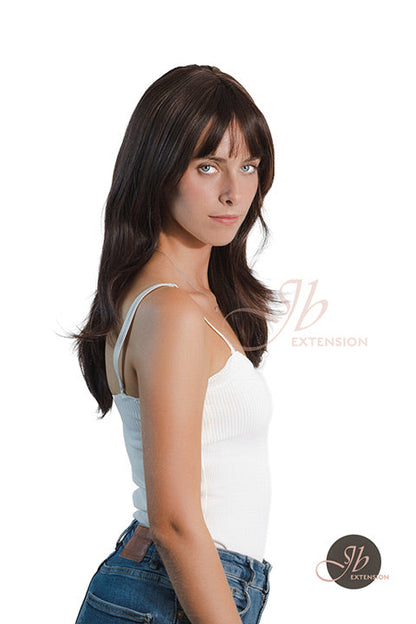 JBEXTENSION 24 Inches Wolf Cut Brown Women Wig With Bangs TASHA BROWN Alexwigs