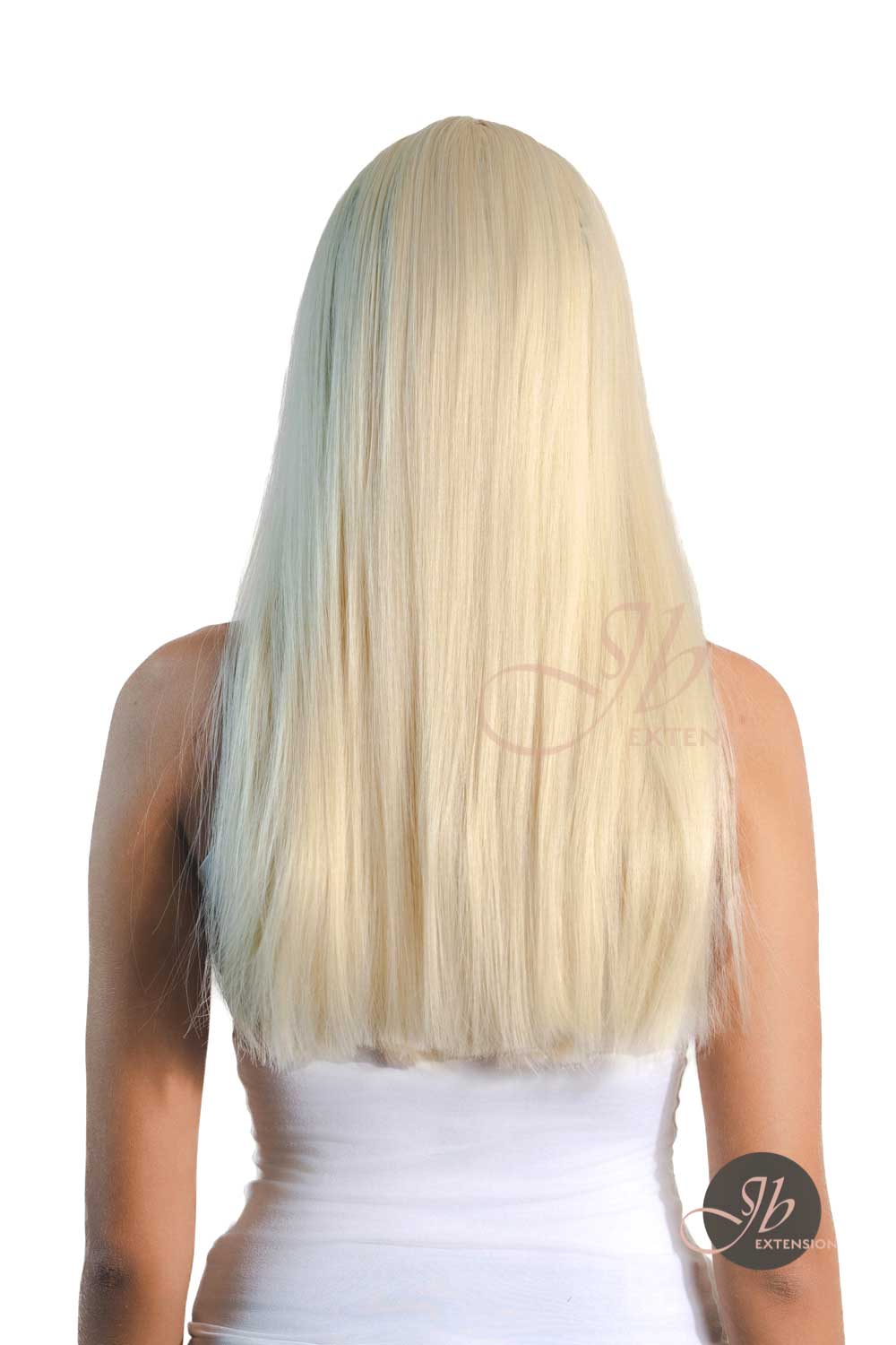 JBEXTENSION 22 Inches Light Blonde Straight Wig With Full Bangs JANETH Alexwigs