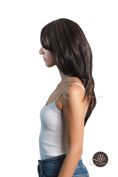 JBEXTENSION 24 Inches Wolf Cut Black Women Wig With Bangs TASHA BLACK Alexwigs