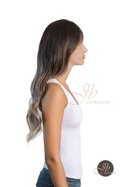 JBEXTENSION 25 Inches Balayage With Dark Root Curly Wig With Bangs DELLA Alexwigs