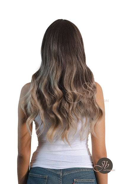 JBEXTENSION 25 Inches Balayage With Dark Root Curly Wig With Bangs DELLA Alexwigs