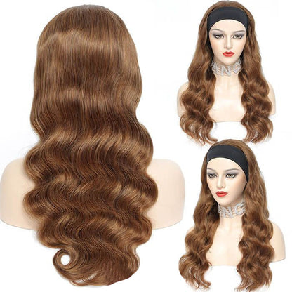 #30 Chestnut Brown Headband Wigs Straight/Body Wave Human Hair Half Wigs with Various Headbands Alexwigs