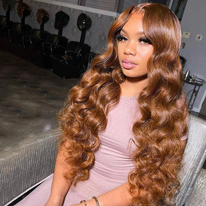 #30 Auburn Brown Hair Colored Human Hair Wigs Loose Wave 13x6 HD Lace Frontal Wigs Alexwigs