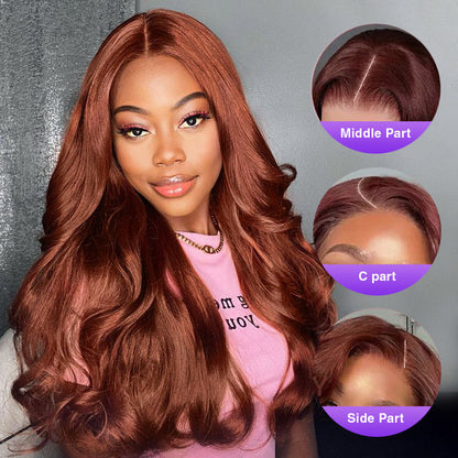 #33 Reddish Brown Color Upgrade 8*5 Pre Cut HD Lace Closure Wigs Glueless Ready & Go Wig Alexwigs