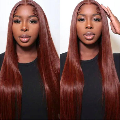 #33 Reddish Brown Glueless Ready & Go Wigs 8*5 Pre Cut Lace Closure Wigs Alexwigs