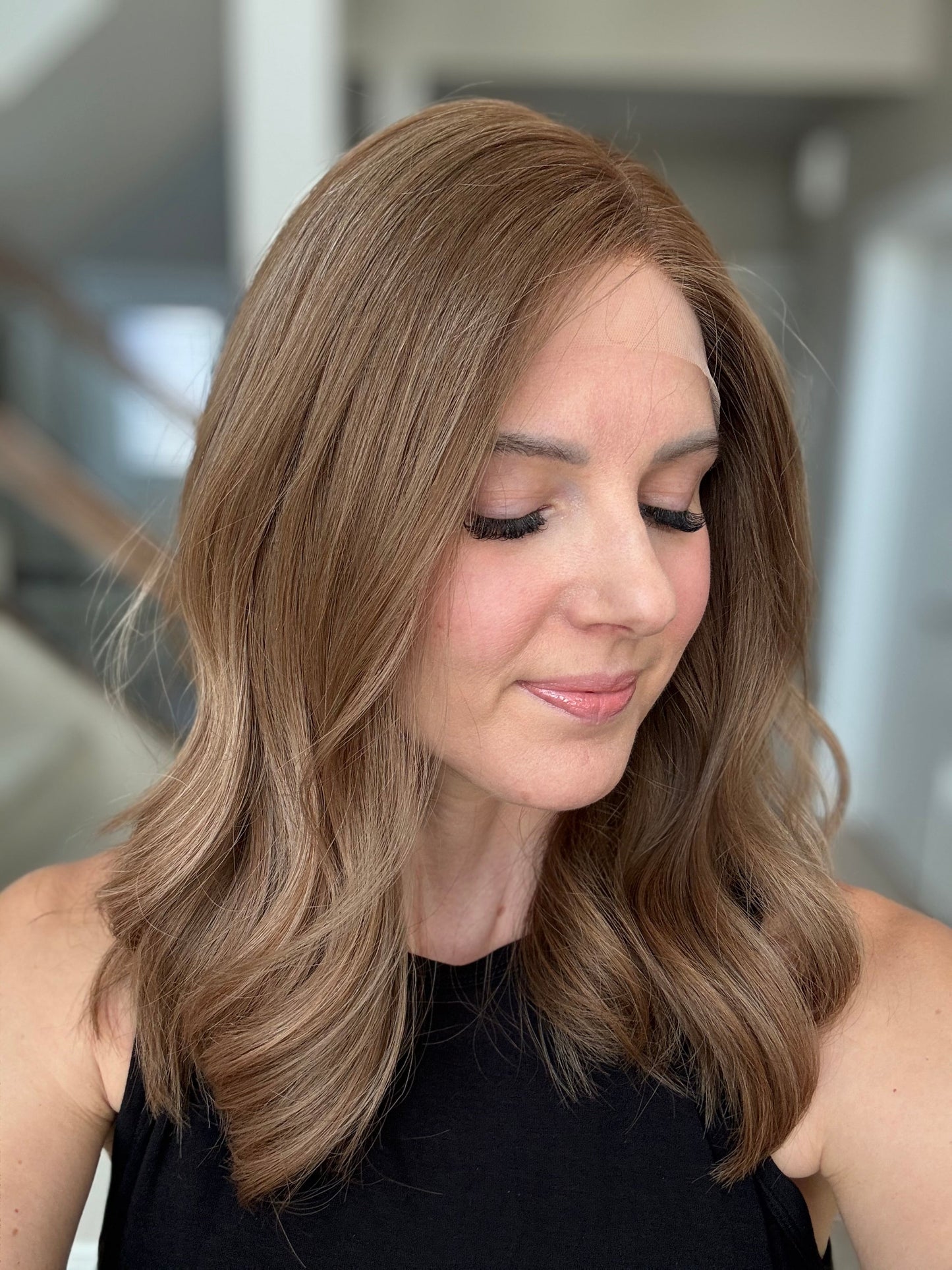 18" Justine LOB Comfort Cap Lace Top Wig (M) Alexwigs