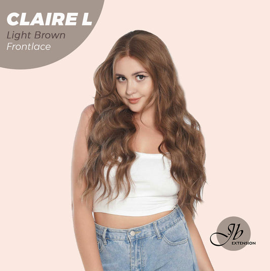 JBEXTENSION 26 Inches Light Brown Body Wave Pre-Cut Frontlace Glueless Wig CLAIRE L LIGHT BROWN Alexwigs