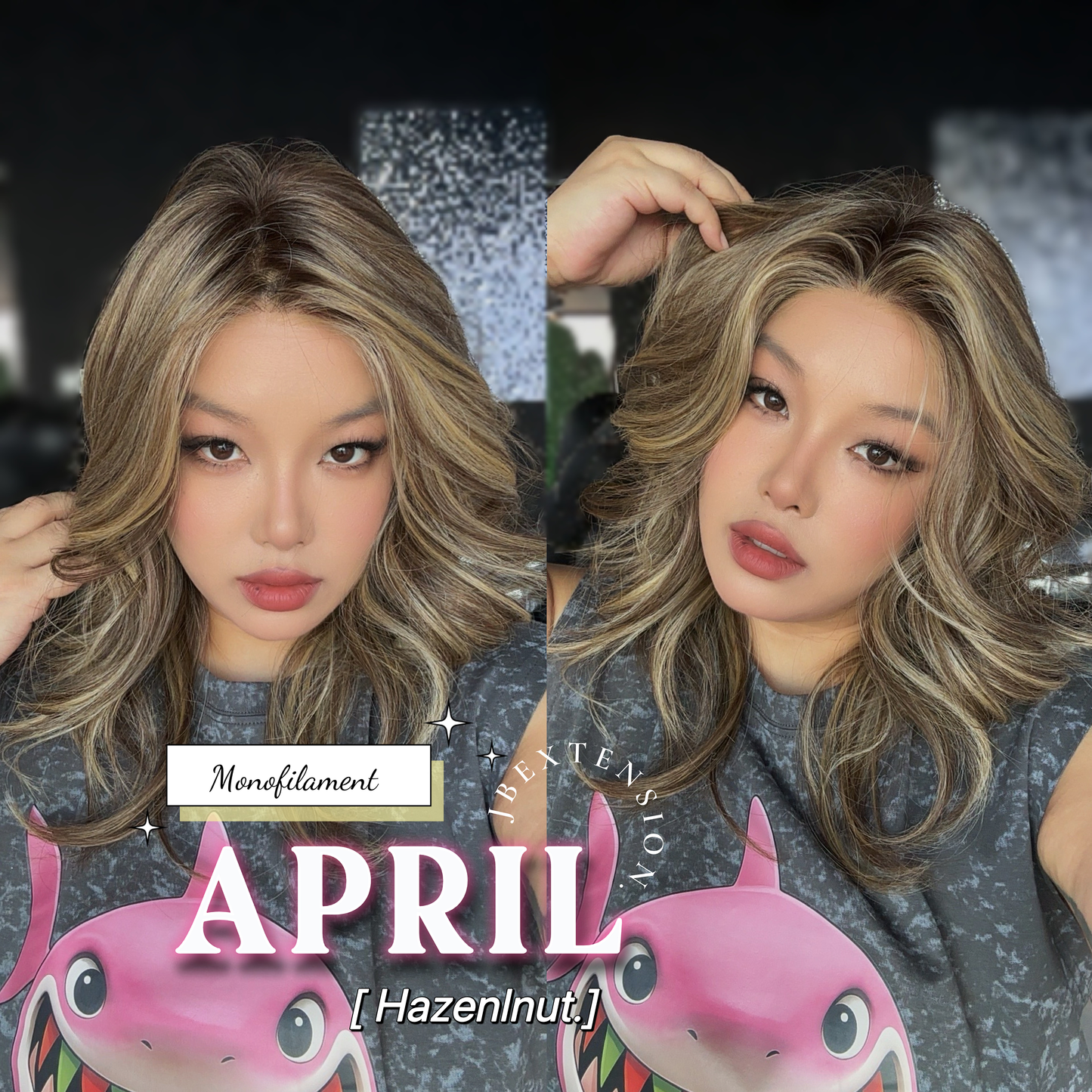 [PRE-ORDER] JBEXTENSION APRIL MONO Monofilament Handmade Wig 6X5 Full Monofilament Hand Tied Top Wig 18 Inches Hazelnut Mono Lace Wig With Anti-slip Silicone Strips Glueless Wig APRIL MONO HAZELNUT【BENDY EAR TABS】 Alexwigs
