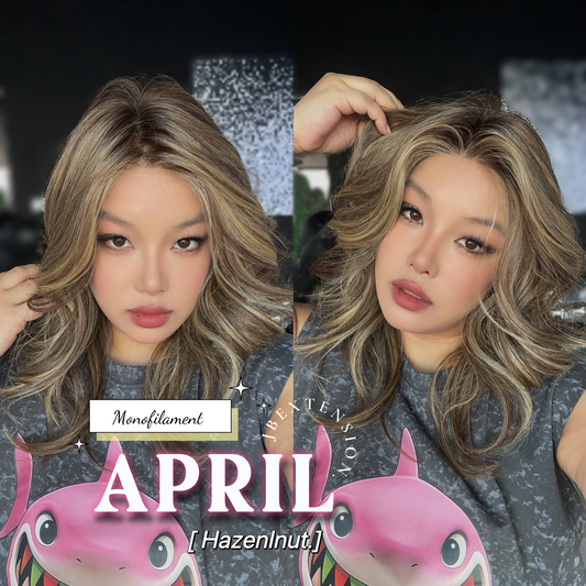 [PRE-ORDER] JBEXTENSION APRIL MONO Monofilament Handmade Wig 6X5 Full Monofilament Hand Tied Top Wig 18 Inches Hazelnut Mono Lace Wig With Anti-slip Silicone Strips Glueless Wig APRIL MONO HAZELNUT【BENDY EAR TABS】 Alexwigs