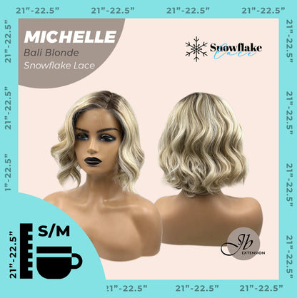 [PRE-ORDER] JBEXTENSION 10 Inches Bali Blonde Pre-Cut Side Part Snowflake Lace Frontlace Glueless Wig MICHELLE BALI BLONDE【BENDY EAR TABS】- S/M Alexwigs