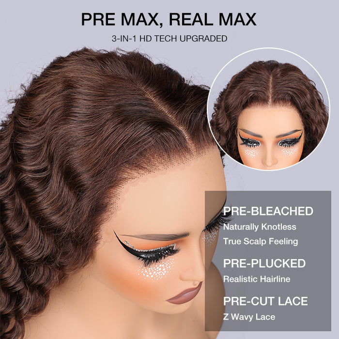 #4 Chocolate Brown Wig Deep Wave 13x6 HD Transparent Lace Frontal Wigs Pre-Colored Human Hair Wigs Alexwigs