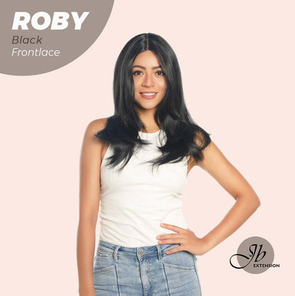 JBEXTENSION 22 Inches Jet Black Medium Length Women Frontlace Glueless Wig ROBY BLACK Alexwigs