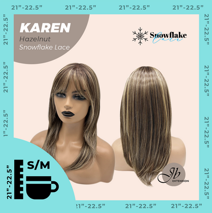 [PRE-ORDER] JBEXTENSION 18 Inches Hazelnut Pre-Cut T Part Snowflake Lace Frontlace Glueless Wig KAREN HAZELNUT【BENDY EAR TABS】 Alexwigs
